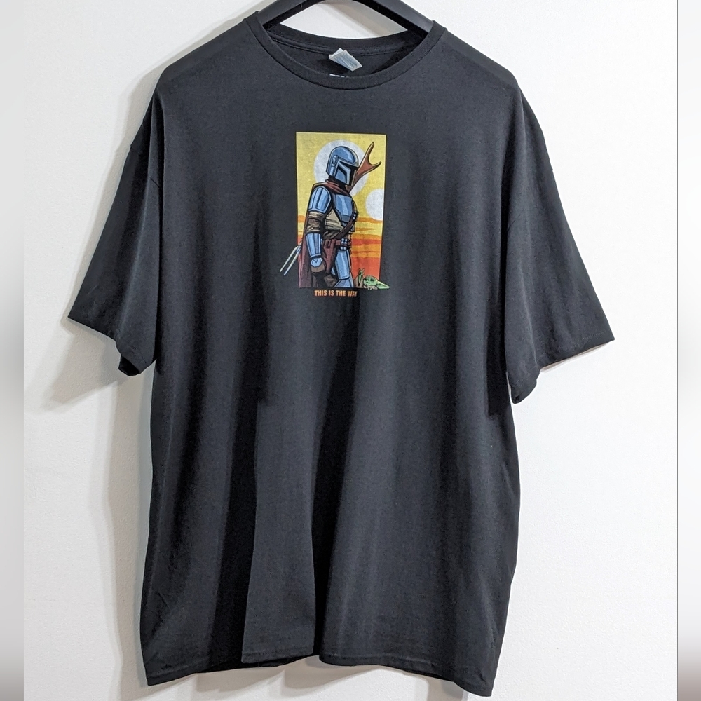 3XL Star Wars The Mandalorian Mando Comic Sunset Men's Graphic T-Shirt, NEW